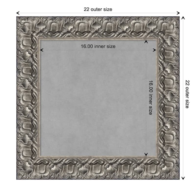 Amanti Art Silver Luxor Framed Magnetic Board - Board Size 16x16