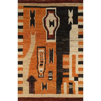Tribal Geometric Moroccan Oriental Area Rug Handmade Wool Carpet - 6'9" x 9'10"