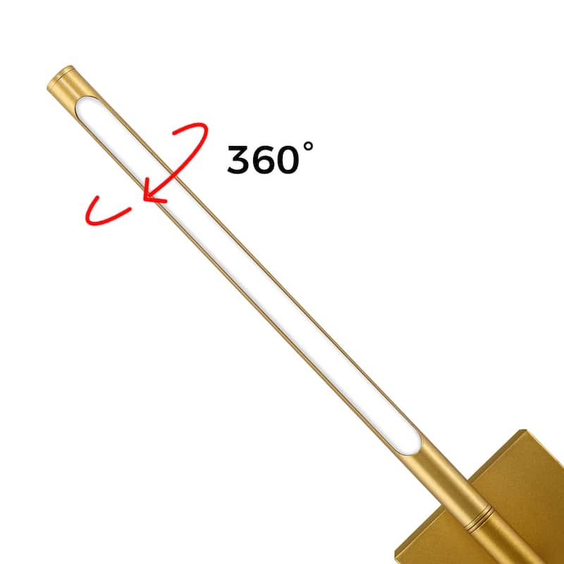 YANSUN 2pack Rechargeable Wall-Mounted LED Lamp - Gold Tube, IR Remote