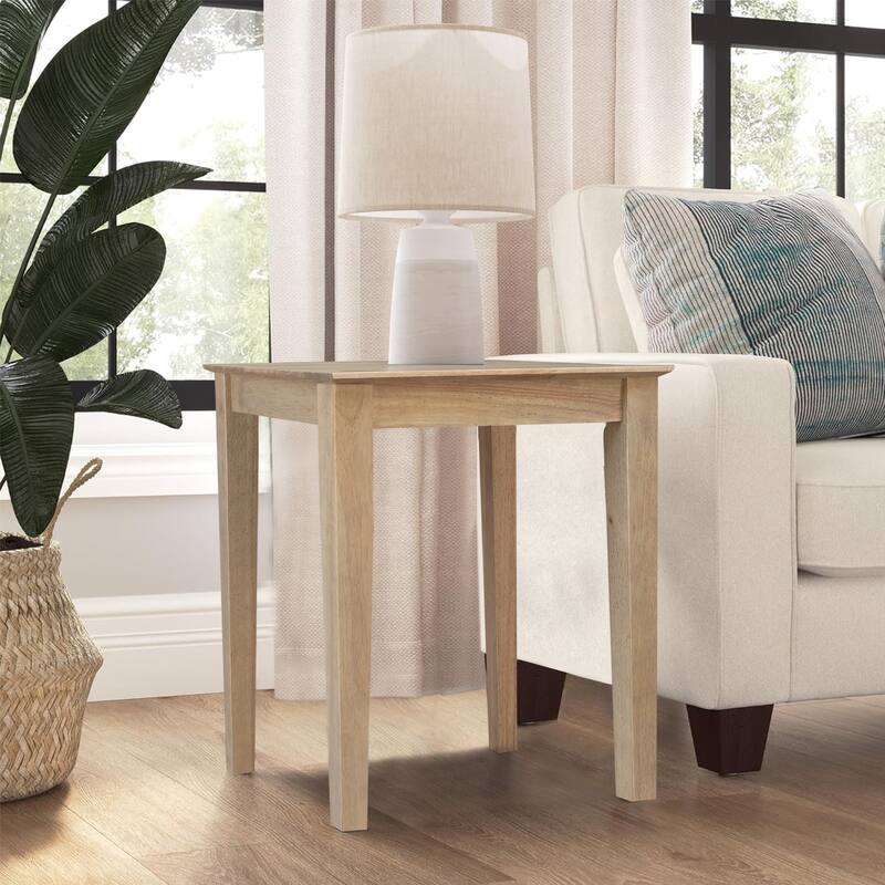 Solid Parawood Rectangular Shaker Tall End Table