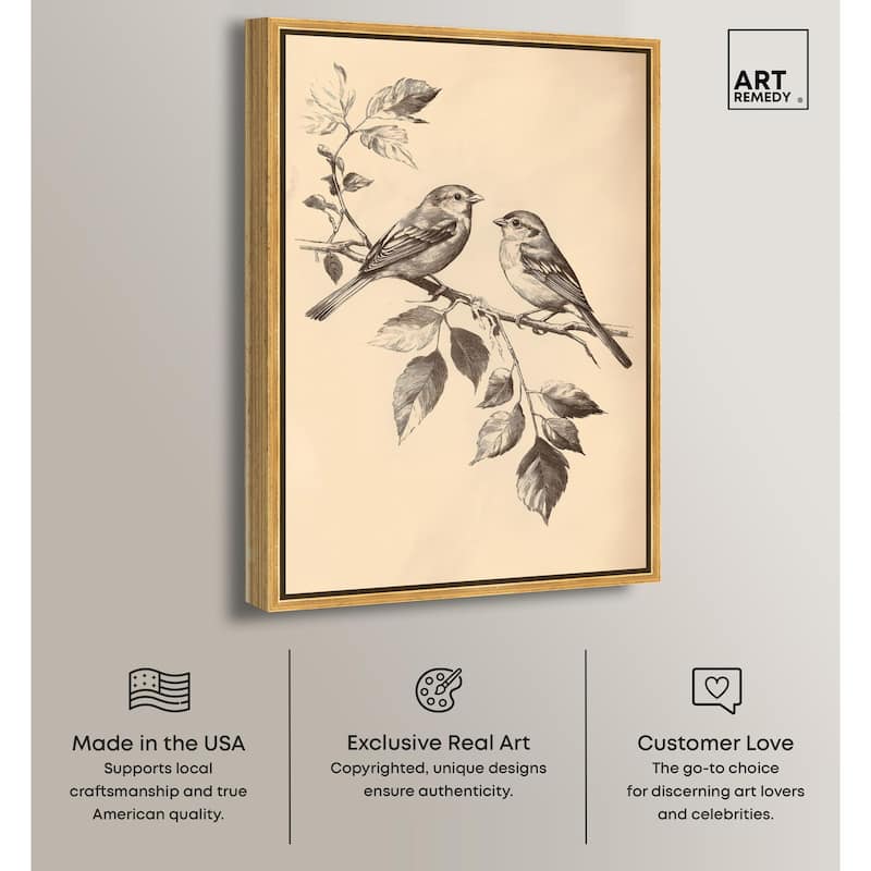 Pair of Finches II Canvas by Art Remedy