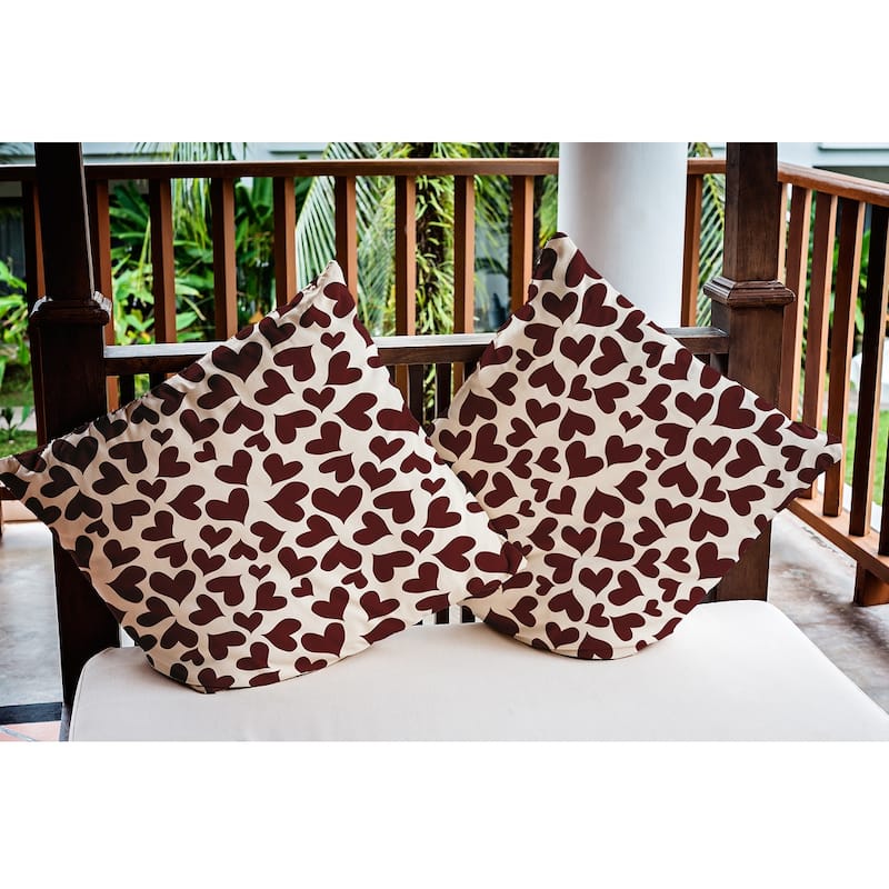 Patterned Hearts Valentine's Day Decorative Indoor/Outdoor Pillow