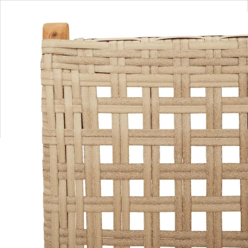 vidaXL Garden Dining Set Beige Solid Acacia wood, PE rattan Medium - 24.4 x 24.4 x 27.8