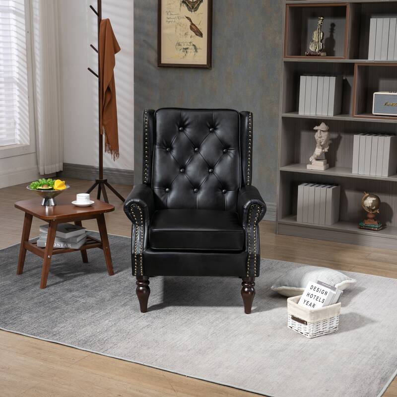 Modern Accent Chair Lounge Chair - Black PU