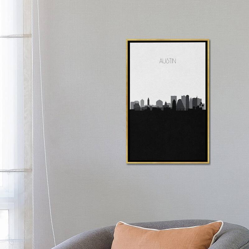 iCanvas "Austin Skyline" by Ayse Deniz Akerman Framed