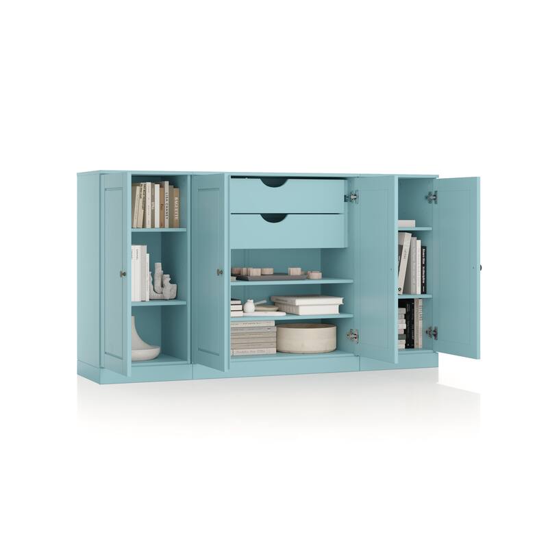 Palace Imports 100% Solid Wood 65" Sideboard with Solid Doors, 2-Drawers and Adjustable Shelves