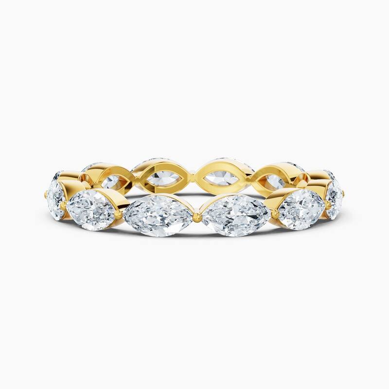 Auriya 14k Gold Marquise East-West Lab Grown Diamond Eternity Band 1.30 - 6.00 ct. tw. (F-G, VS) - 1.80 ct. wt. - 4.5 - Yellow