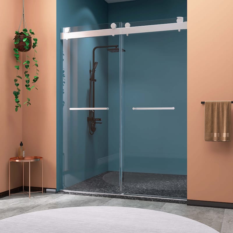 60"/72" W x 79" H Double Sliding Frameless Shower Door