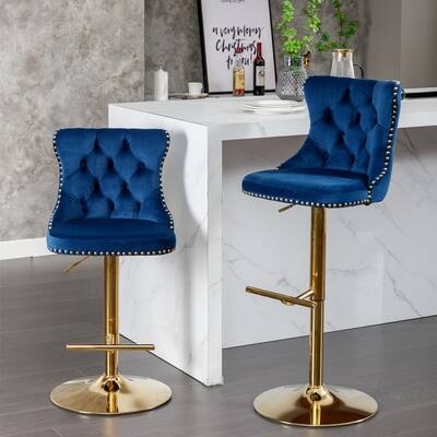 Set of 2 Modern Upholstered Bar Stools