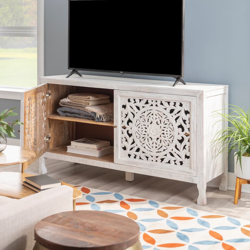 Heaton 2-Door Bohemian Wooden Cabinet