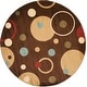 preview thumbnail 9 of 65, SAFAVIEH Porcello Masumah Modern Painterly Geometric Pattern Area Rug 7' x 7' Round - Brown/Multi