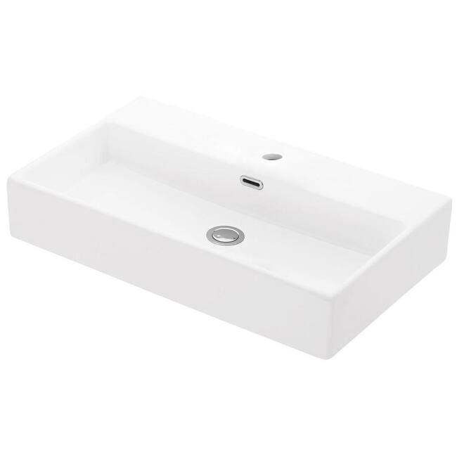 WS Bath Collections Quattro 27-5/8" Rectangular Ceramic Vessel or Wall - Matte White