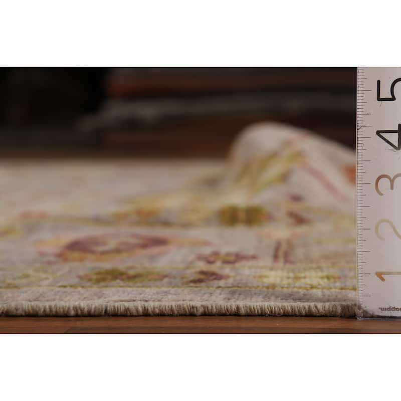 Hand Knotted Oriental 100% Wool Carpet Transitional All-Over Purples Oushak Area Rug - 9' 6'' X 8' 3''