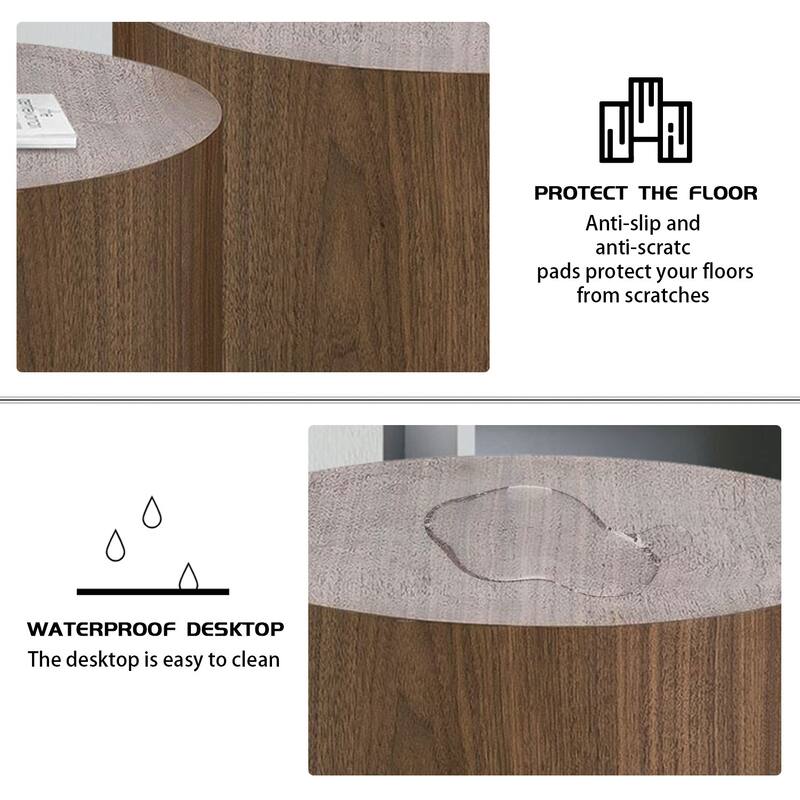 MDF Round Side Table Coffee Table Nesting Table set of 2