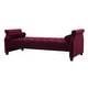 preview thumbnail 73 of 78, Eliza 82.5" Tufted Oversized Performance Fabric Chaise Lounge with Bolster Pillows Burgundy - Velvet