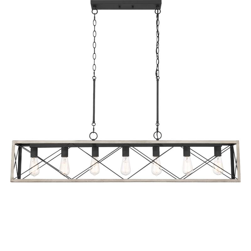 Modern 7-light Linear Rectangle Chandelier - 48