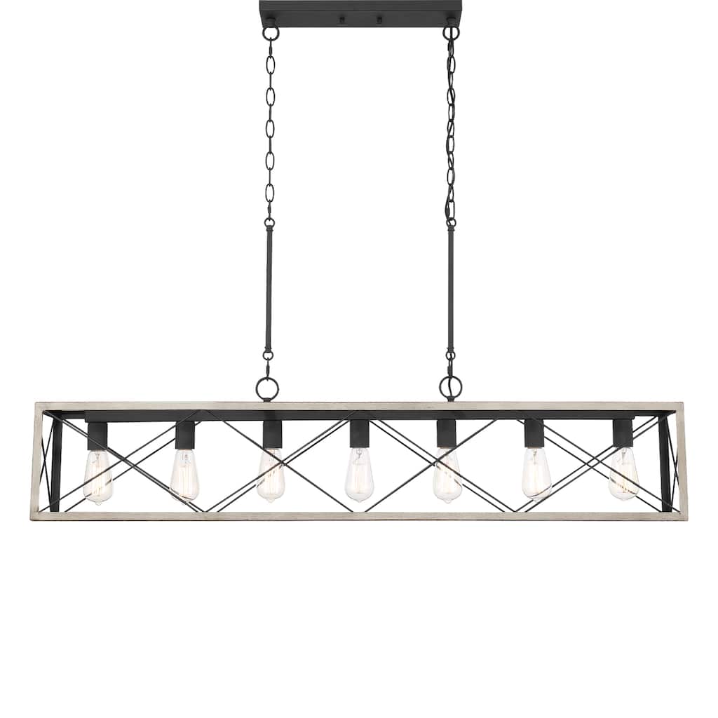 Modern 7-light Linear Rectangle Chandelier - 48