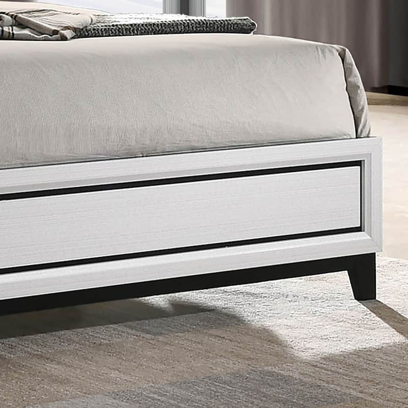 Furniture of America Lante Modern 5-Piece Two-Tone Design Panel Bedroom Set