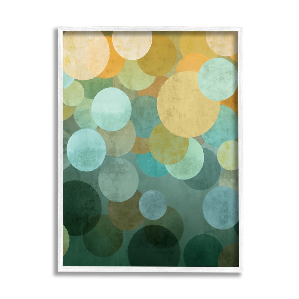 Stupell Green Ombre Circles Pattern Framed Giclee Art Design by Brent Nelson