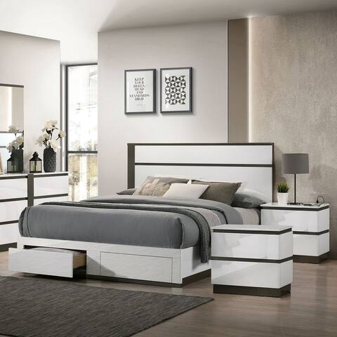Conjira White 3-Piece Bedroom Set with USBs by Furniture of America