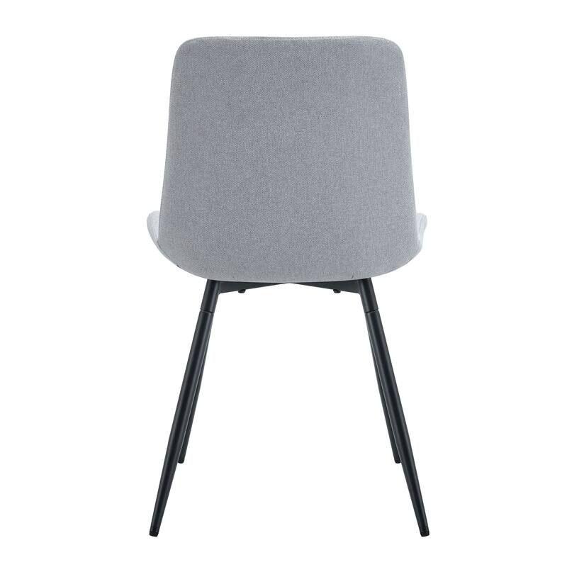 Light Gray Side Chair Coffee Chair Meeting Room Chair Dining Chair Accent Chair Armless Chair with Metal Legs