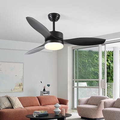 52 inch Indoor/Outdoor Ceiling Fan with LED Select Light Kit - Black
