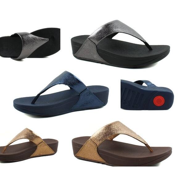 Shop Fitflop Womens Lulu Molten Metal Thong Comfort Flip Flops