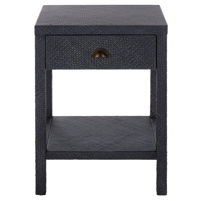 SAFAVIEH Home Epke 1-Drawer 1-Shelf Accent Table - 17"W x 15"D x 24"H - Navy