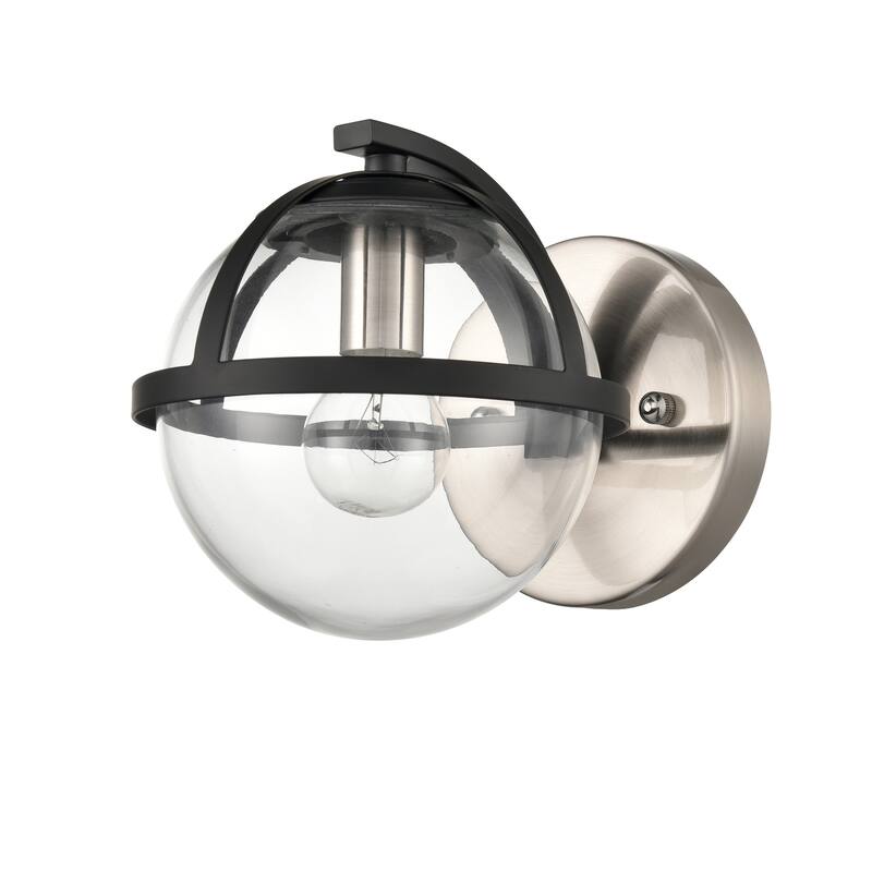 1-Light Encircle Bands Vanity Light - 7.5" - Satin Nickel