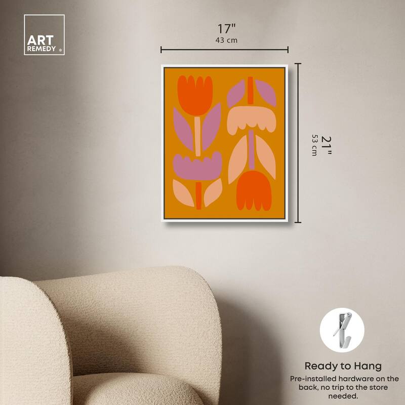 Tulips in Ochre Land Canvas by Art Remedy