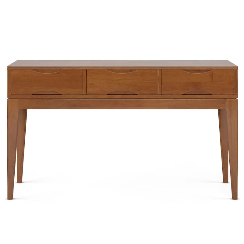 WYNDENHALL Pearson SOLID HARDWOOD 54 inch Wide Mid Century Modern Console Sofa Table - 54 W x 16 D x 31 H