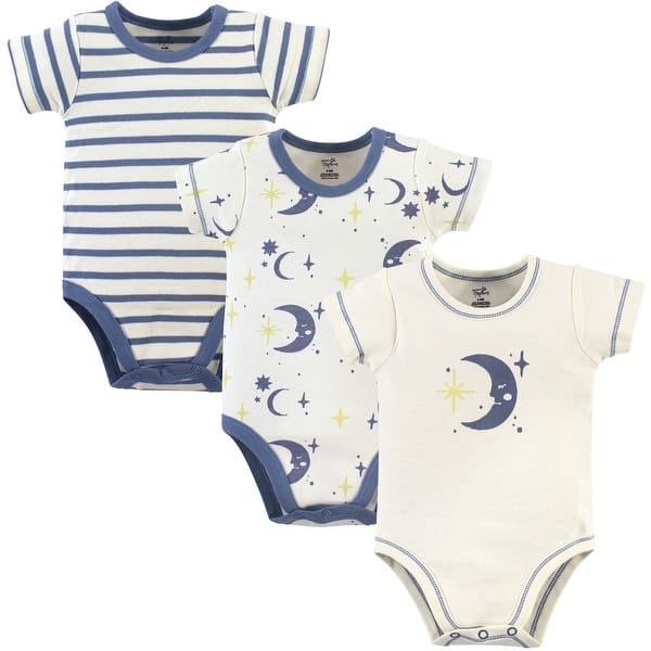 slide 1 of 1, Touched by Nature Baby Boy Organic Cotton Bodysuits 3pk, Moon 9-12 Months - Moon