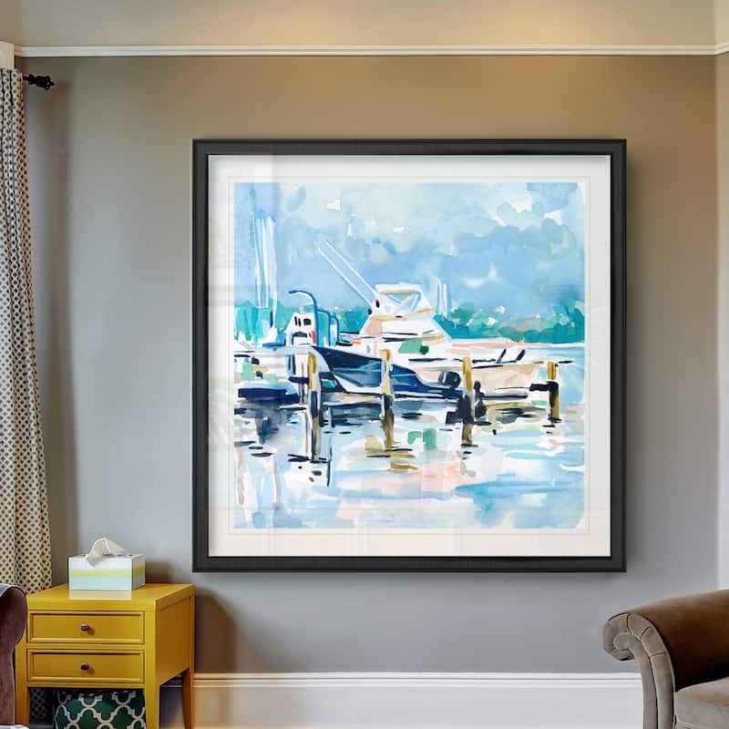 Watercolor Marina II -Black Framed Print