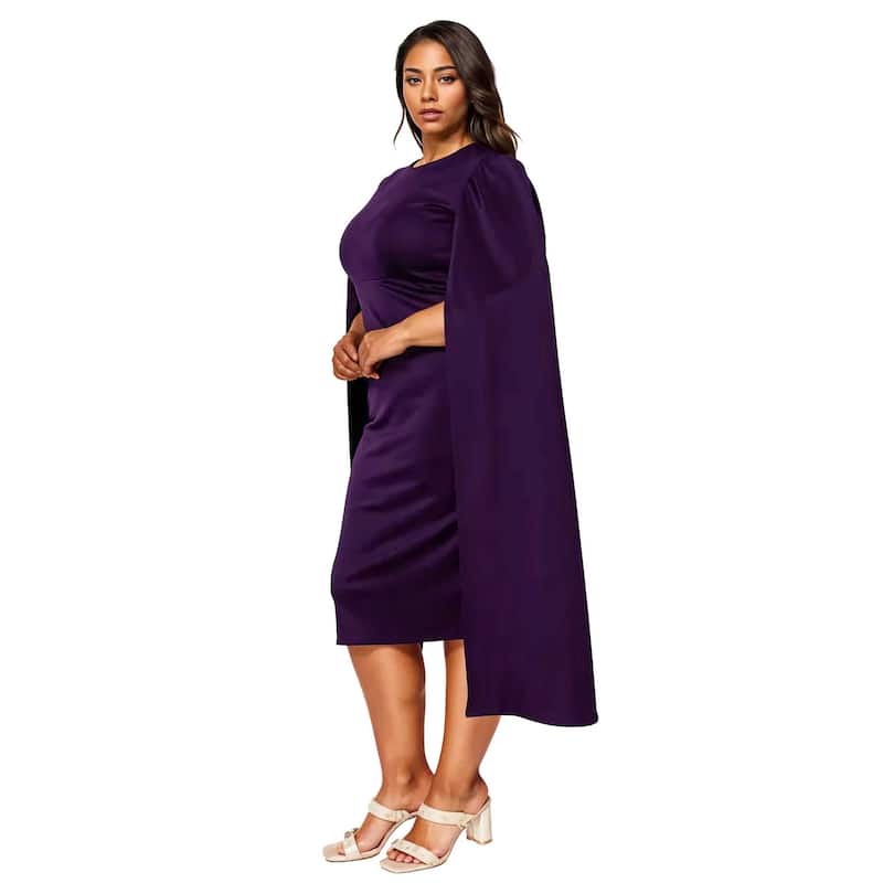 L I V D Women's Plus Size Naomi Cape Dress