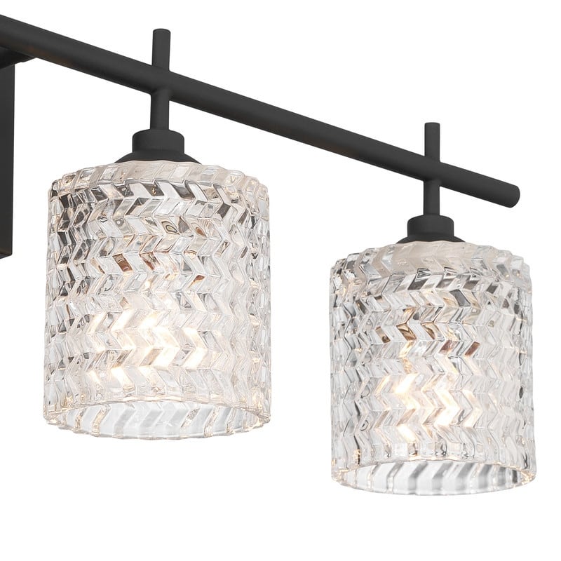 Acroma 4-light Modern Dimmable Bathroom Vanity Light with Art Glass