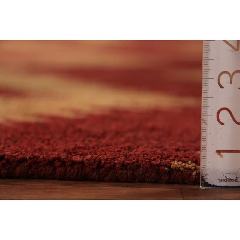 Hand Knotted Oriental 100% Wool Carpet Modern Geometric Red Moroccan Area Rug - 11' 8'' X 8' 11''