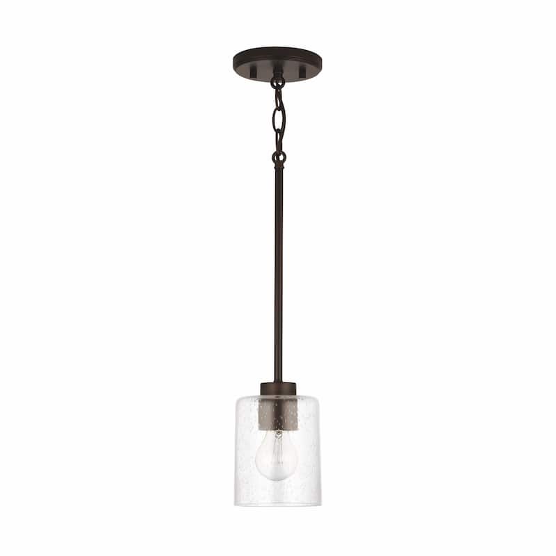 Greyson 1-light Hanging Pendant w/ Clear Seeded Glass - Bronze