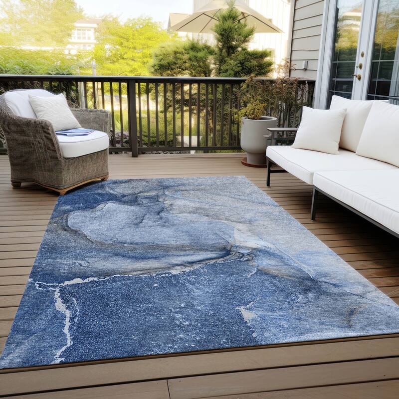 Fami Artistic Abstract Weather Resistant Versatile Elegance Outdoor Rug