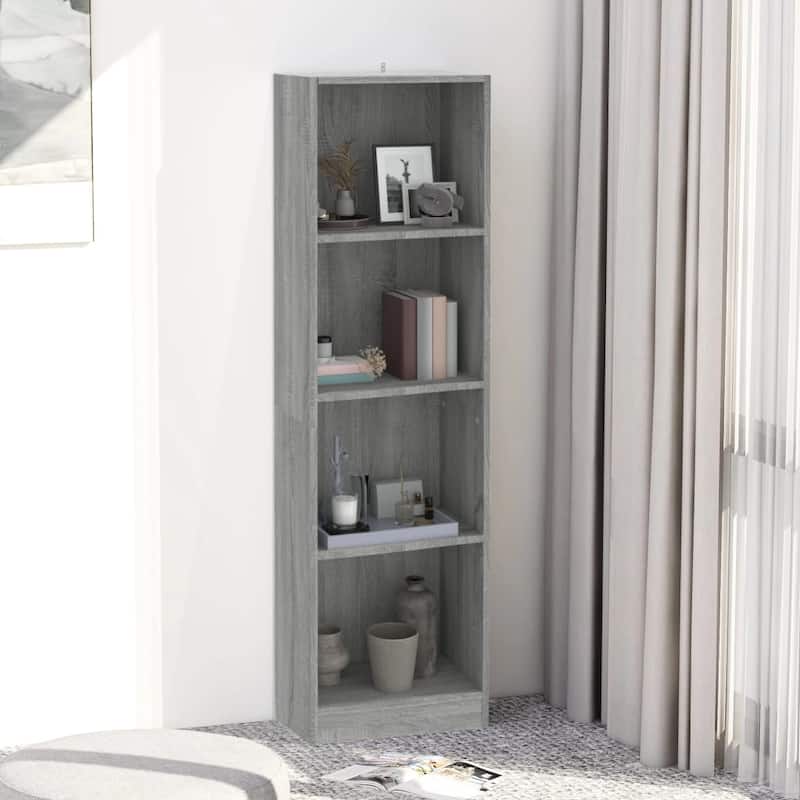 vidaXL Book Cabinet Grey sonoma Engineered wood Tall Book Cabinet - 15.7 x 9.4 x 56.3 in