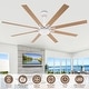 preview thumbnail 11 of 38, 65" Integrated LED White Dimmable Ceiling Fan with Light and Remote - 65" D x 65" W x 13.4" H
