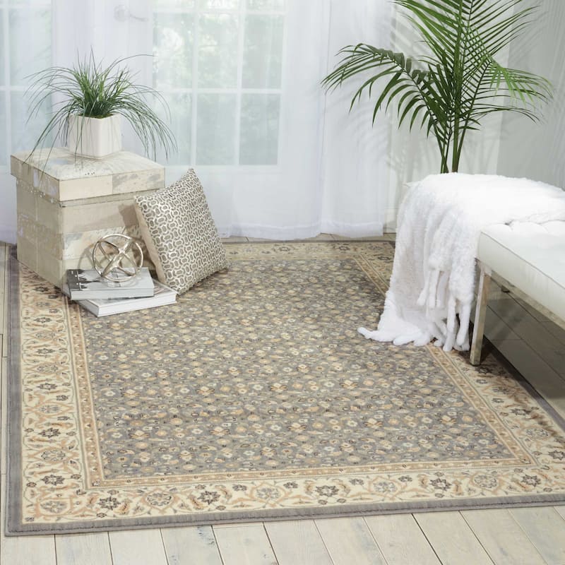 Nourison Persian Empire Traditional Floral Bordered Area Rug - 5'3" x 7'5" - Grey - Runner/Rectangle