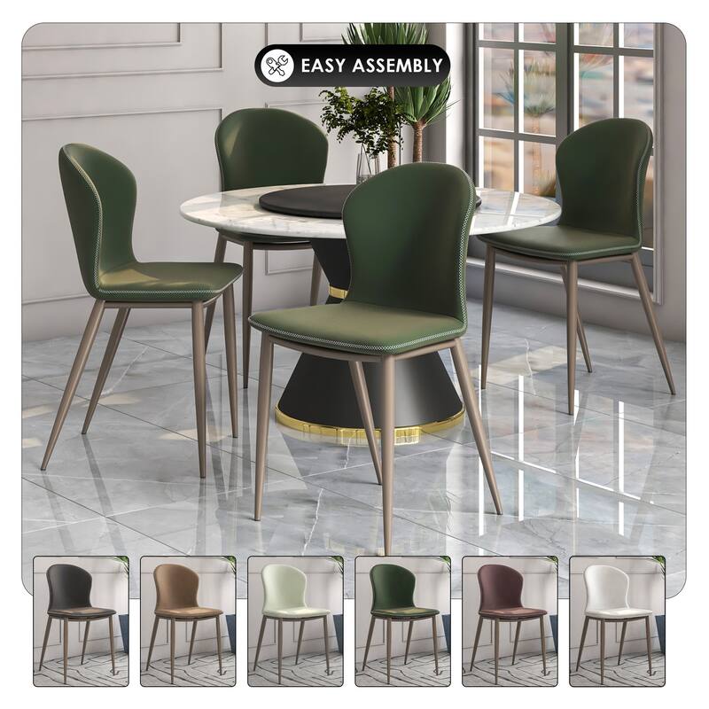 Upholstered Dining Chair in Fabric with Iron Legs Mosaic Series Set of 2