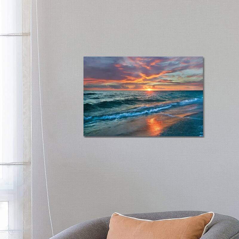 iCanvas "Sunset Over Ocean, Gulf Islands National Seashore, Florida" by Tim Fitzharris Canvas Print - 18x26x1.5