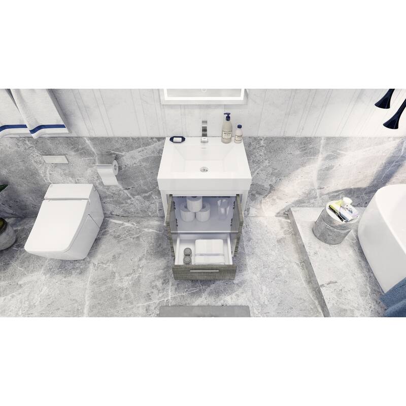 Dove 24'' Freestanding Vanity with Reinforced Acrylic Sink