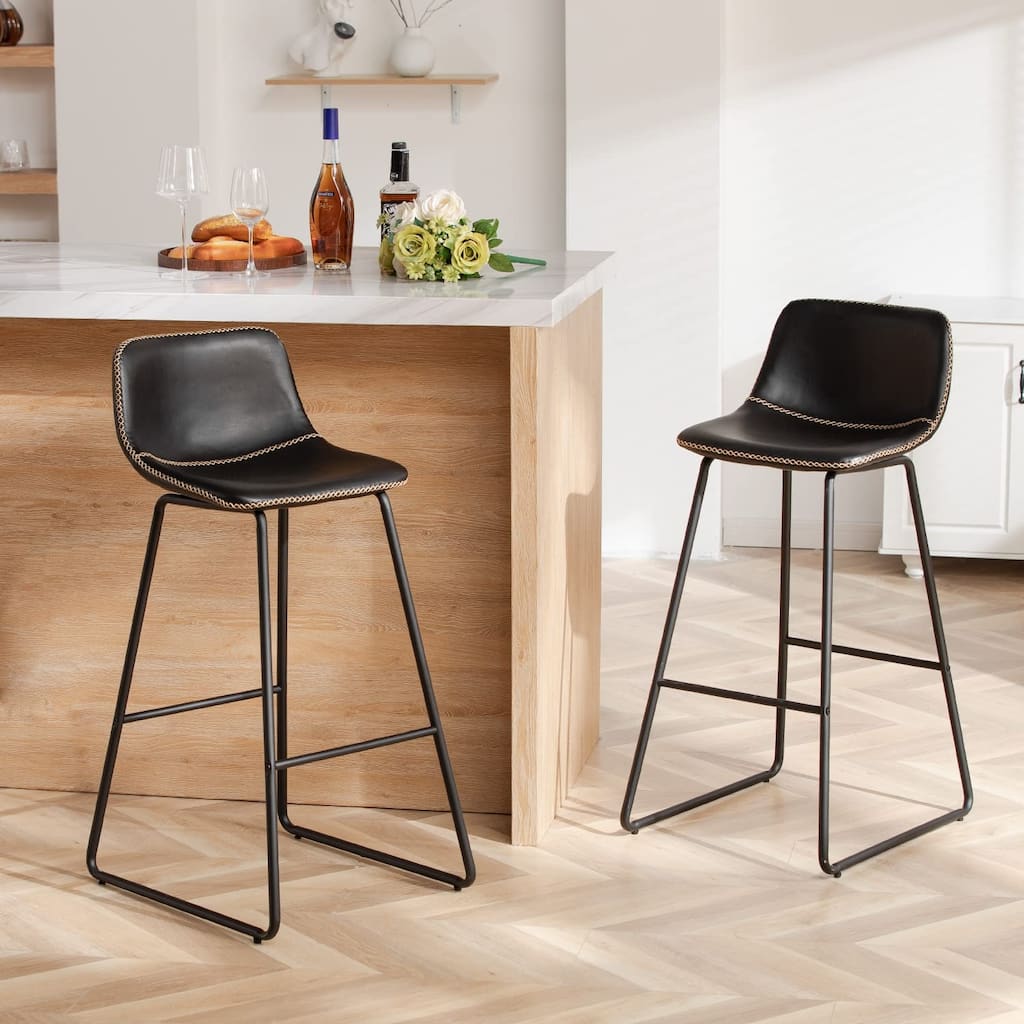 Bar Height Bar Stools Set of 2, Barstools with Backs, Modern Bar Stools for Kitchen Island, Bar Stools 30 Inch Seat Height