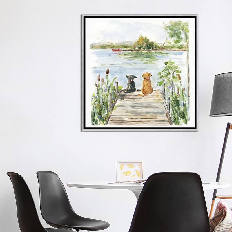 iCanvas "Lake Buddies" by Sally Swatland Framed