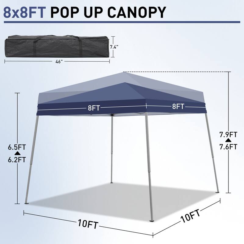 Ainfox 10 x 10ft Pop Up Canopy Tent Instant Shelter UV-protected Inclined Leg