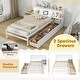 preview thumbnail 12 of 16, Twin Size Bed Frame with LED Light and Bookcase Headboard