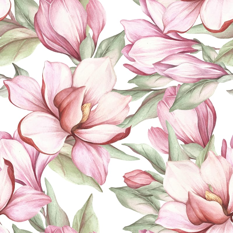 Carnation Floral Removable Wallpaper - 10'ft H x 24''inch W - 10'ft H x 24''inch W - Pink
