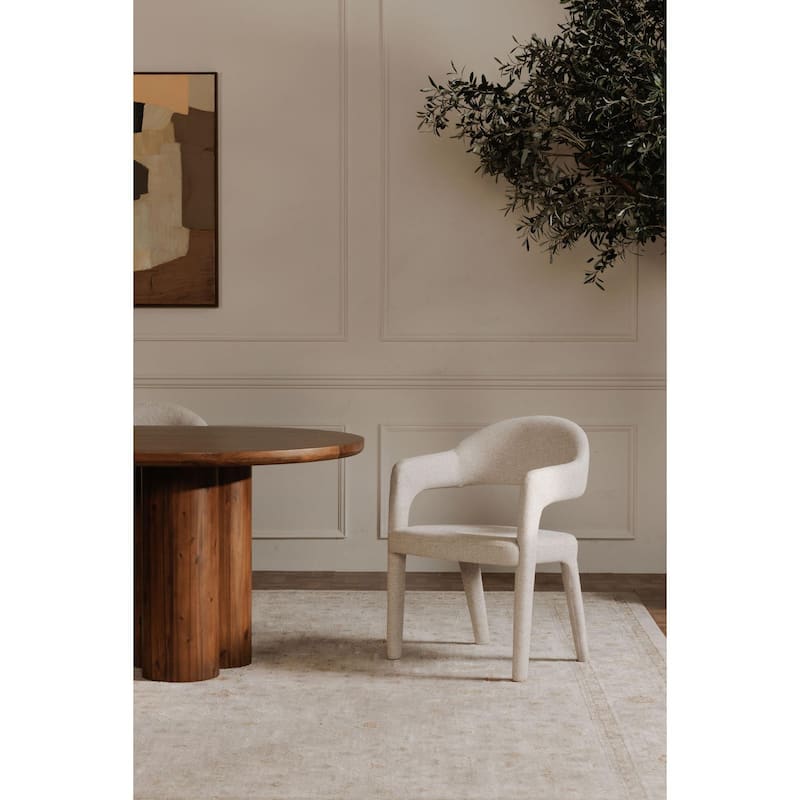 NADAAL STUDIOS Bryn, Upholstered Dining Chair With Open Barrel Back - 23.6"W x22.6"D x31.9"H